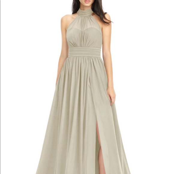 Azazie Dresses & Skirts - AZAZIE IMAN Taupe/Tan Bridesmaid Dress size A6
